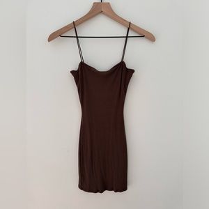 Stretchy Brown Mini Dress